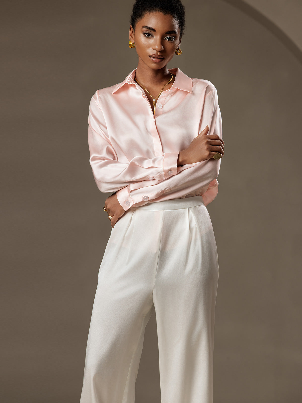 Klassieke Zijde Blouse Dames met Lange Mouwen – 19 Momme Moerbeizijde in Diverse Kleuren-6