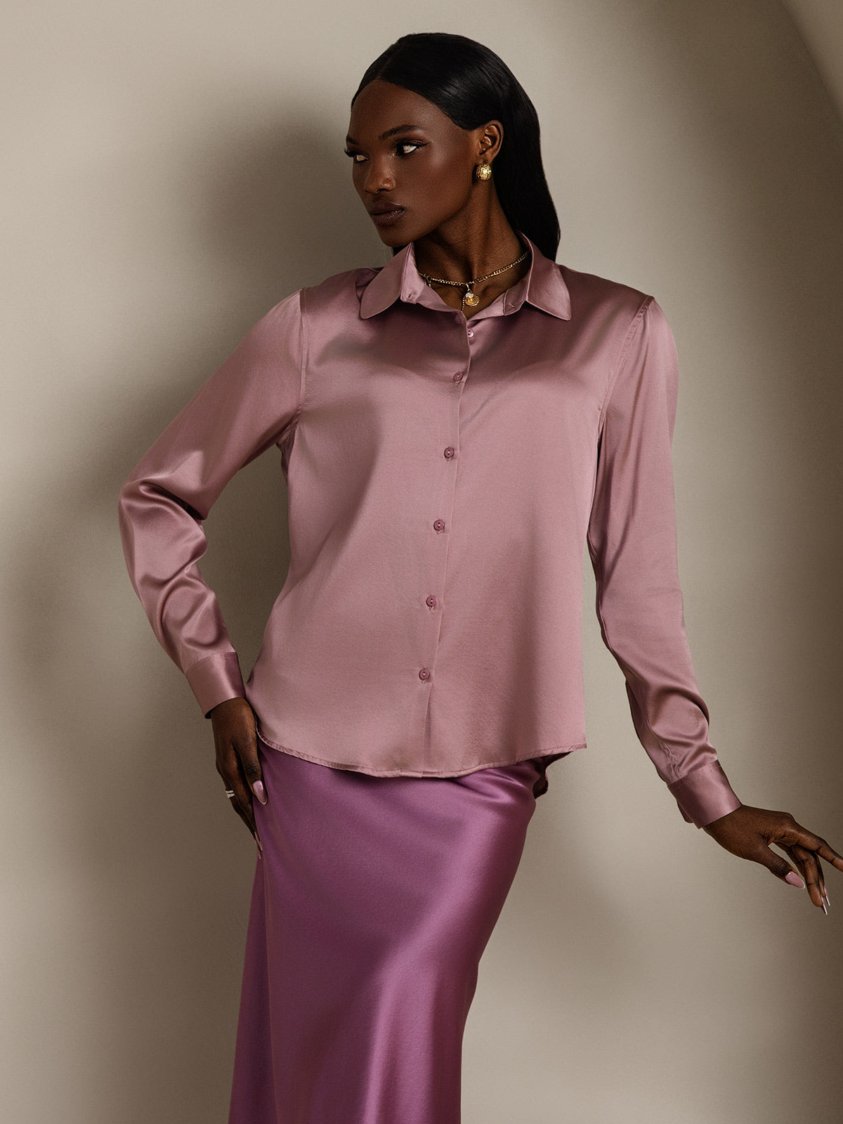 Luxe Witte Blouse Dames met Militaire Stijl en Reverkraag - 95% Moerbeizijde, Regular Fit-4