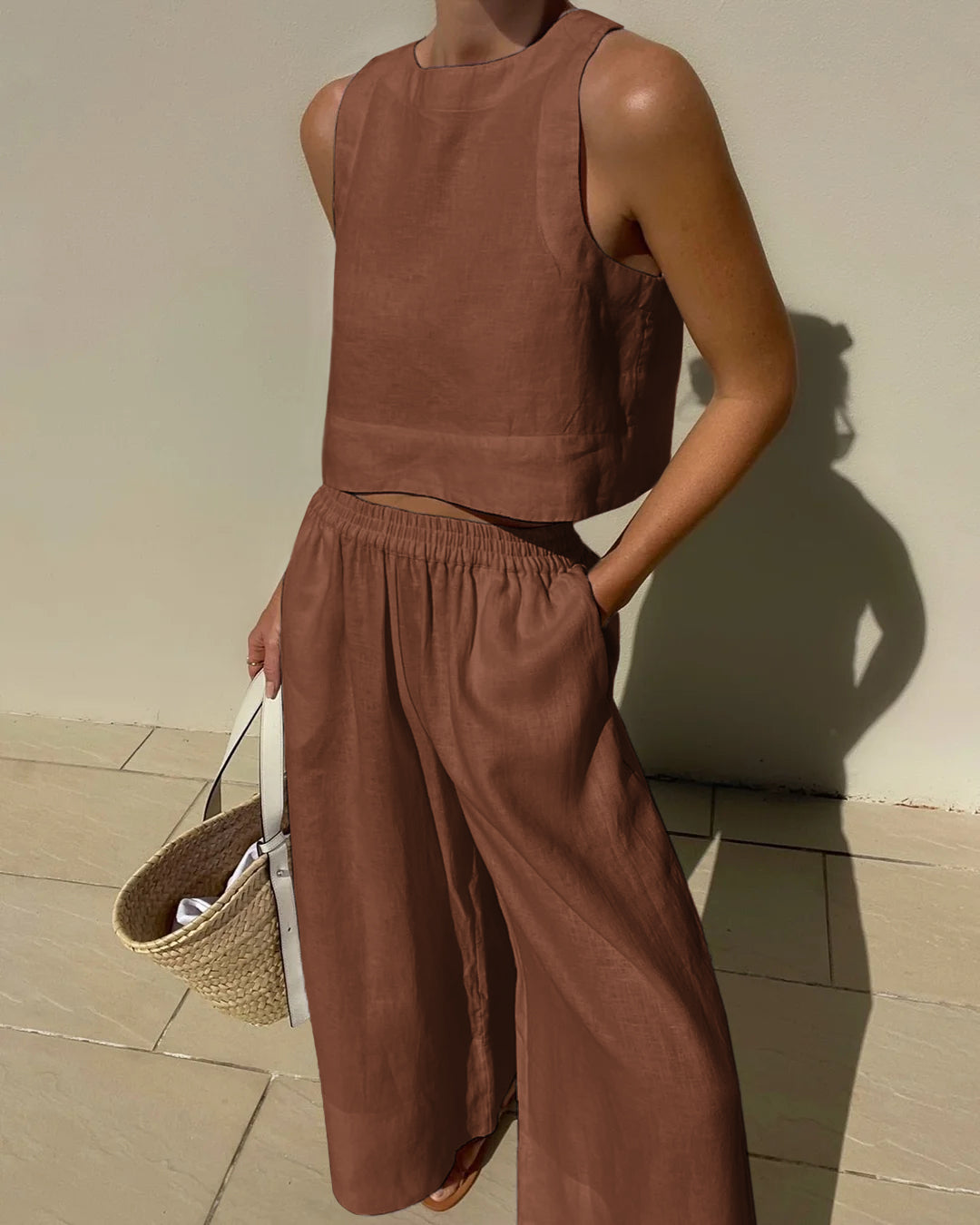 Variant image for Linnen Tweedelige Set Dames – Lichtgewicht en Ademend voor Zomerstijl | 2 Delige Set voor Casual Uitstapjes-25