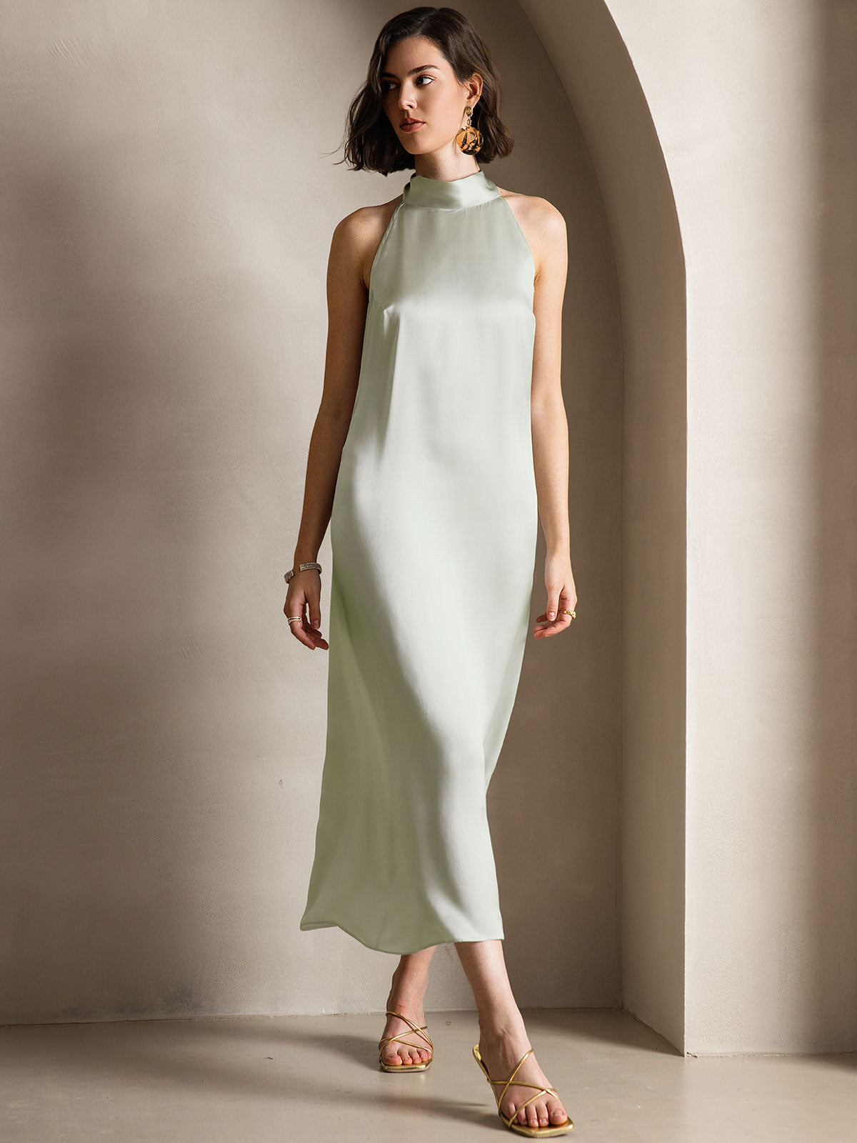 Variant image for Elegante Lange Rugloze Avondjurk met Strikdetails voor Dames – Perfect voor Bruiloften en Avondkleding-9