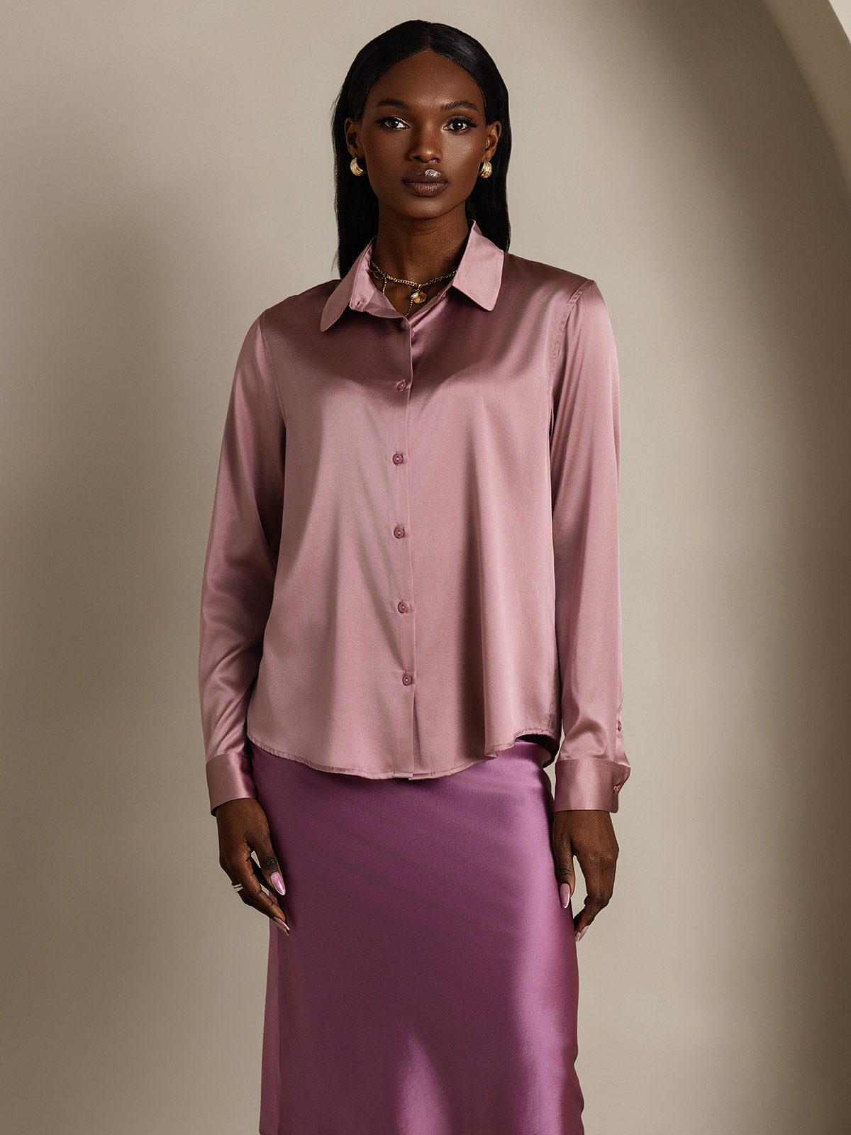 Luxe Witte Blouse Dames met Militaire Stijl en Reverkraag - 95% Moerbeizijde, Regular Fit-6