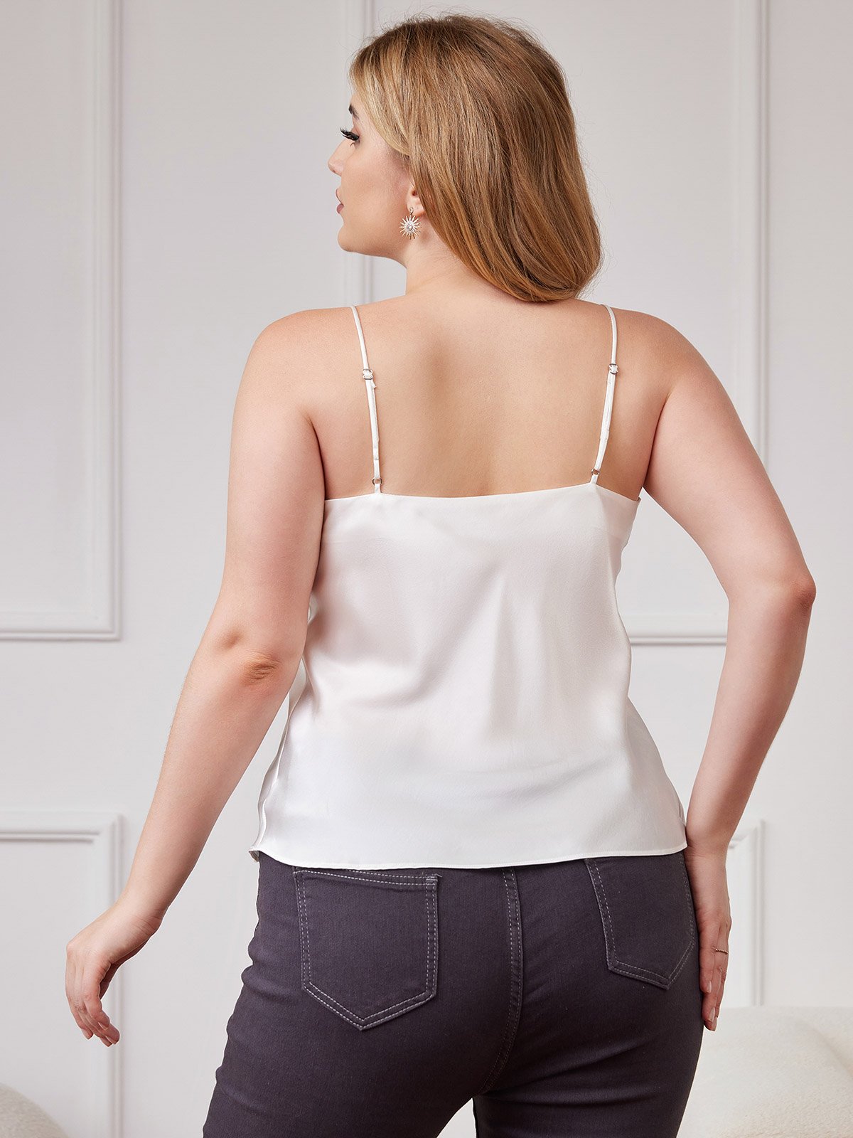 Luxe Moerbeizijde Camisole Top voor Dames met Diepe V-hals | Diverse Kleuren en Maten 0X-2X-2