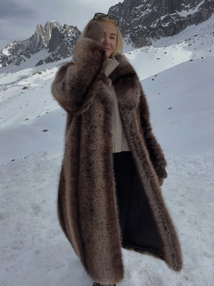 Casual Lange Dames Jas Imitatiebont | Dames Jas Winter 5