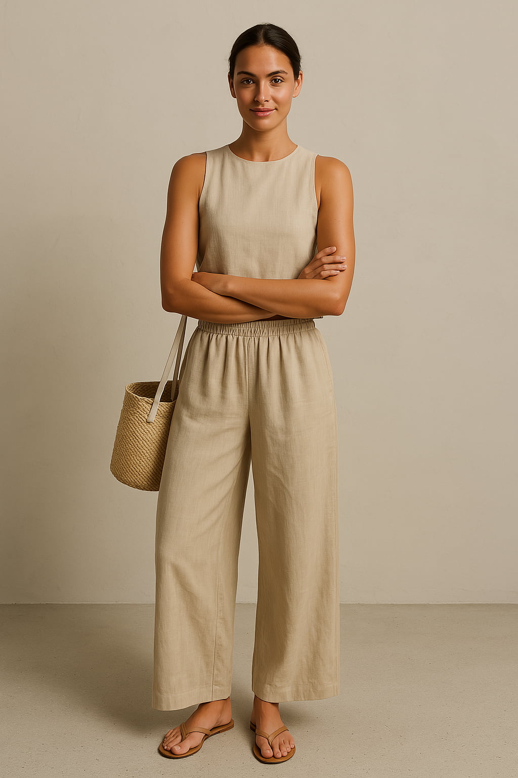 Linnen Tweedelige Set Dames – Lichtgewicht en Ademend voor Zomerstijl | 2 Delige Set voor Casual Uitstapjes-2