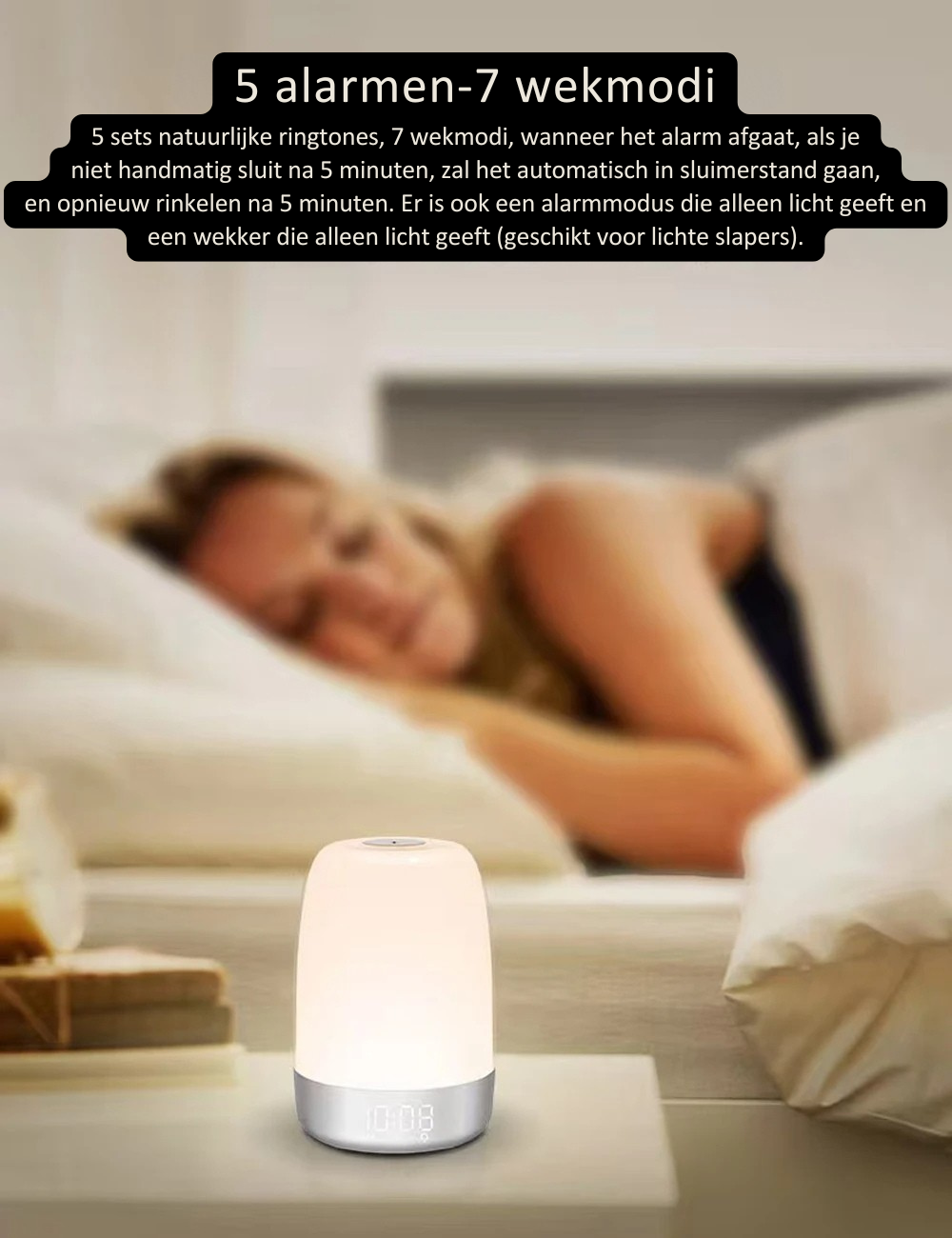 LumaRise | Wekker met Licht en Nachtlampje 7