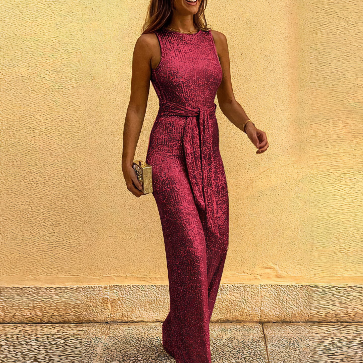 Variant image for Glinsterende Mouwloze Dames Jumpsuit | Feestelijke Jumpsuit Zwart voor Avonden en Speciale Gelegenheden-26