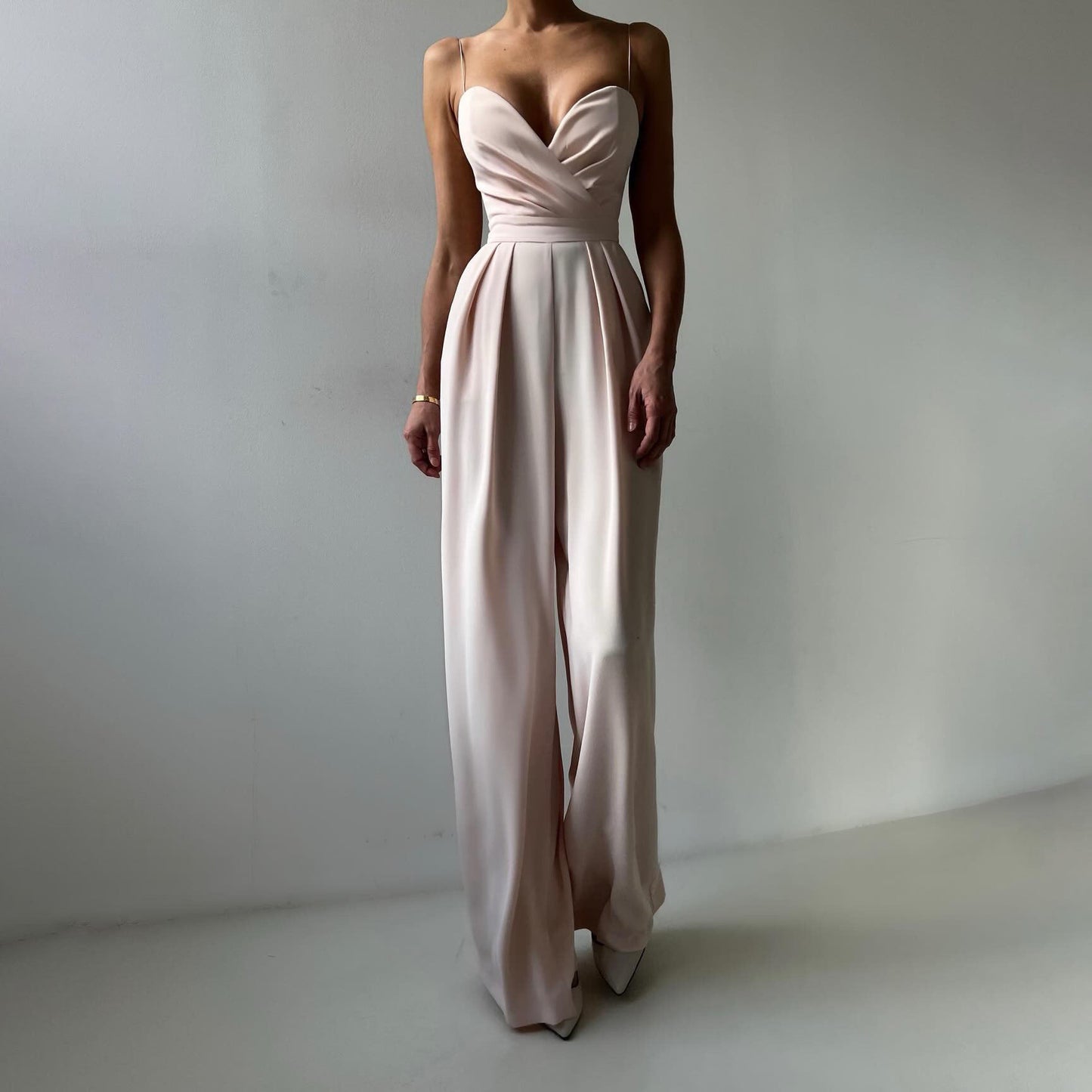 Elegante Zwarte Jumpsuit met Sweetheart Halslijn en Wijde Benen | Feestelijke Jumpsuit voor Dames-2