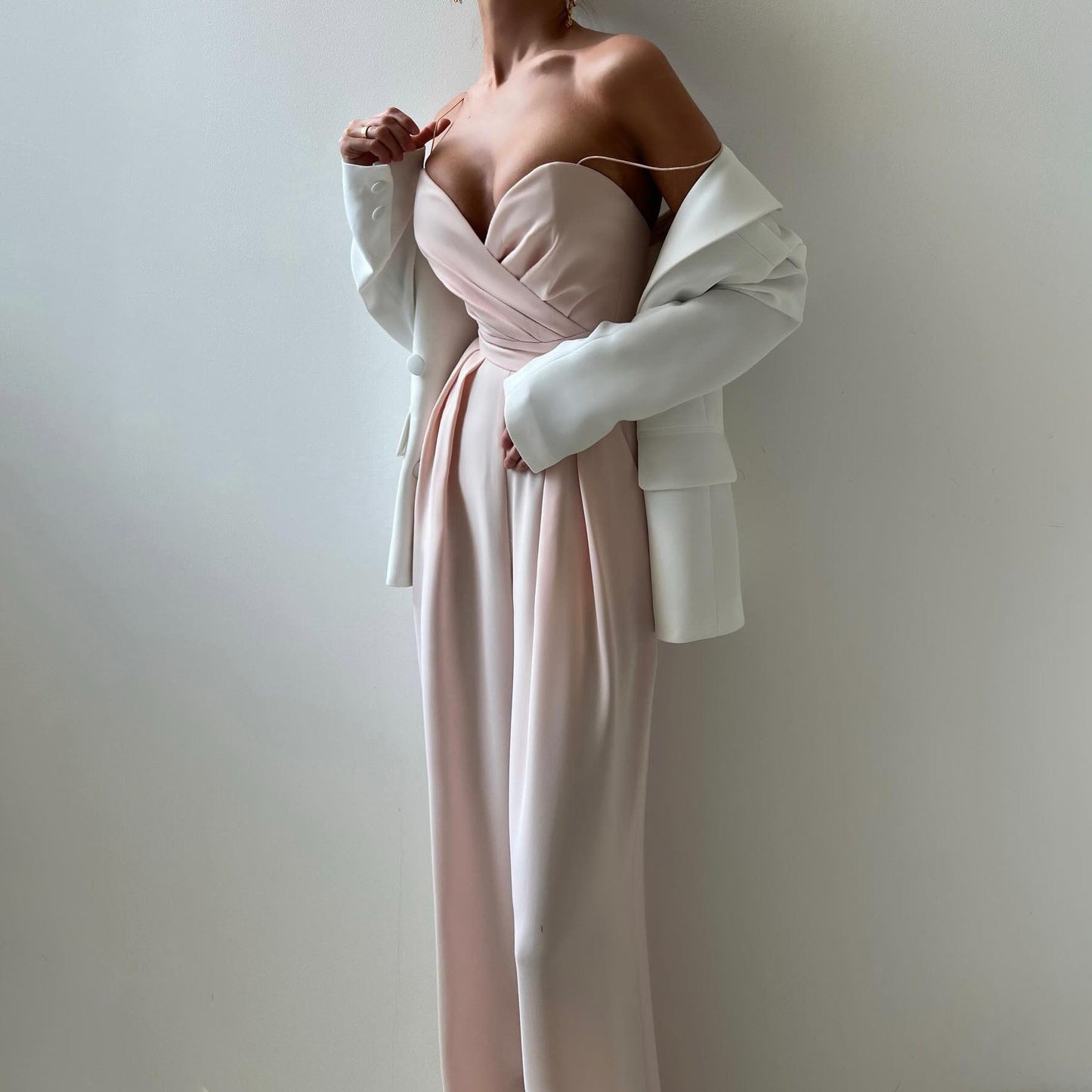 Elegante Zwarte Jumpsuit met Sweetheart Halslijn en Wijde Benen | Feestelijke Jumpsuit voor Dames-3