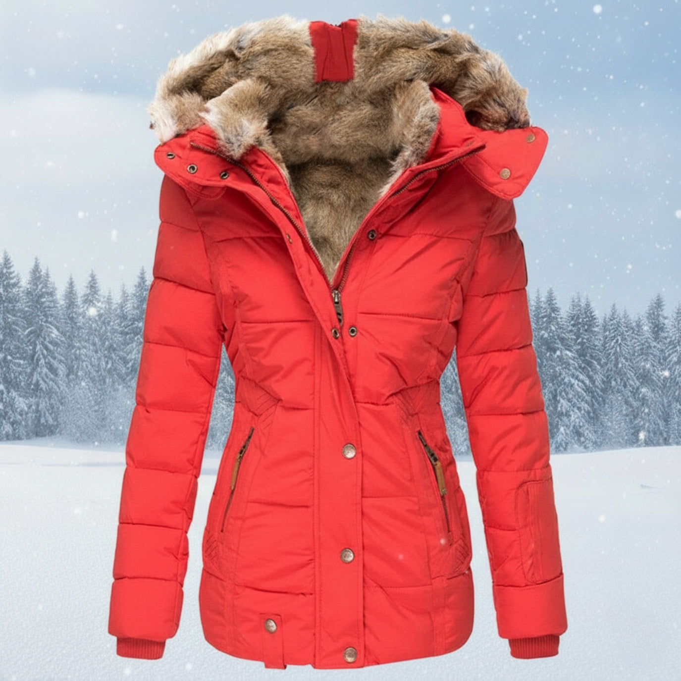 Winter Parka Dames | Gewatteerde Puffer Jas met Faux Bontkap 5