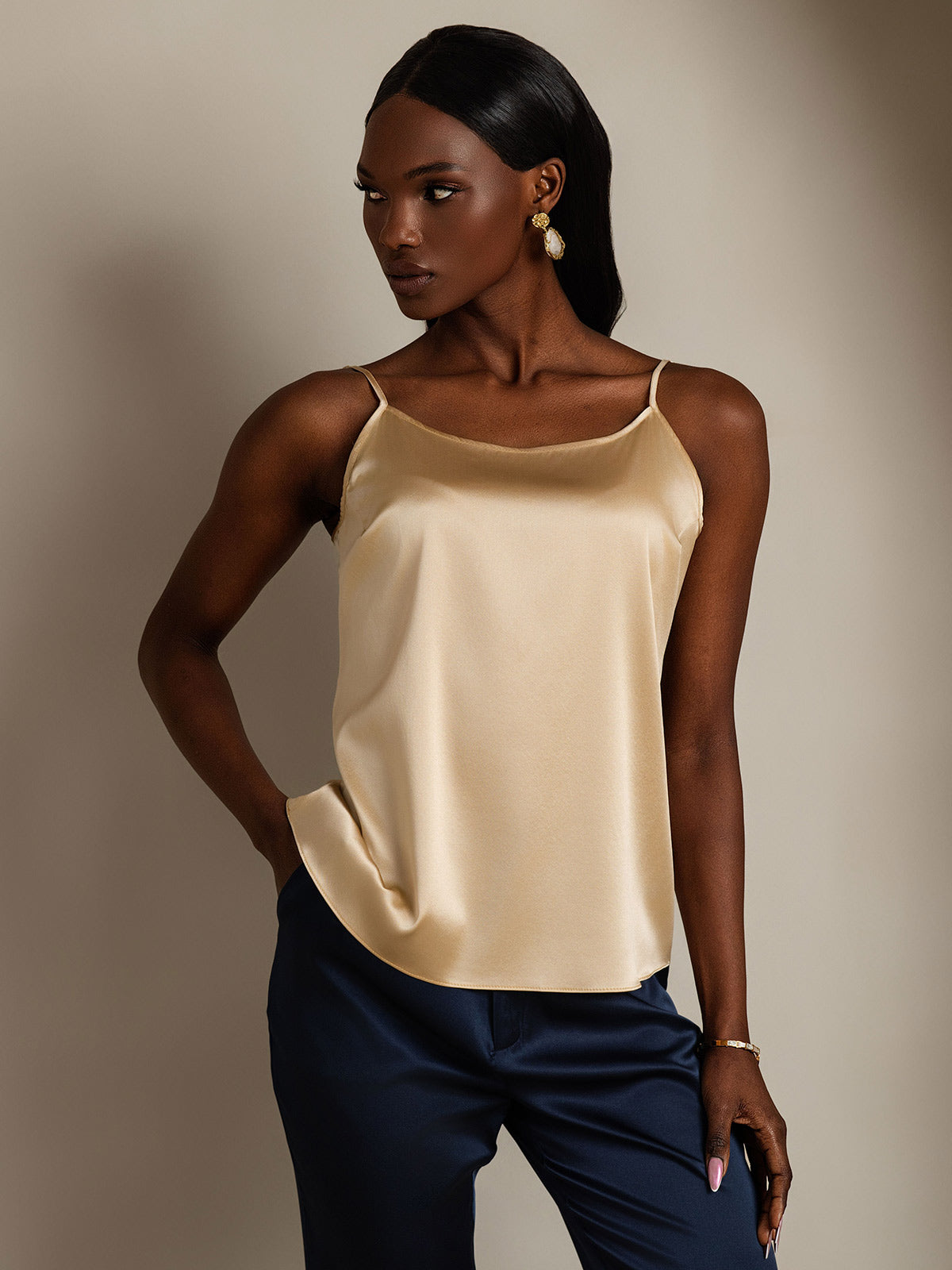Variant image for Luxe Zijden Camisole-Top voor Dames met Spaghettiband – Diverse Kleuren en Maten | Blouse Dames Tops Dames-9