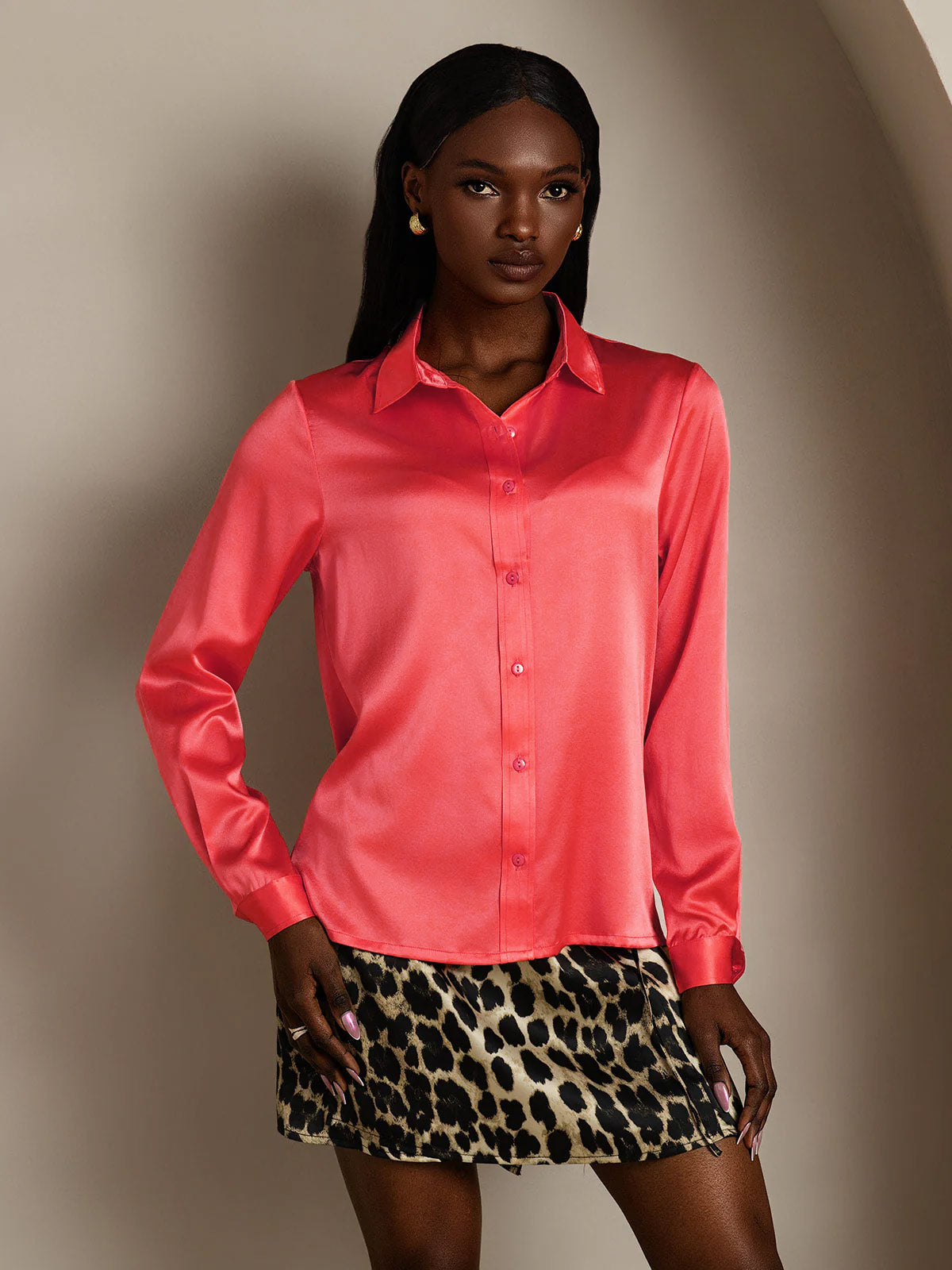 Variant image for Elegante 19 Momme Moerbeizijden Dames Shirt met Lange Mouwen | Luxe Tops Dames voor Casual en Formele Gelegenheden-9