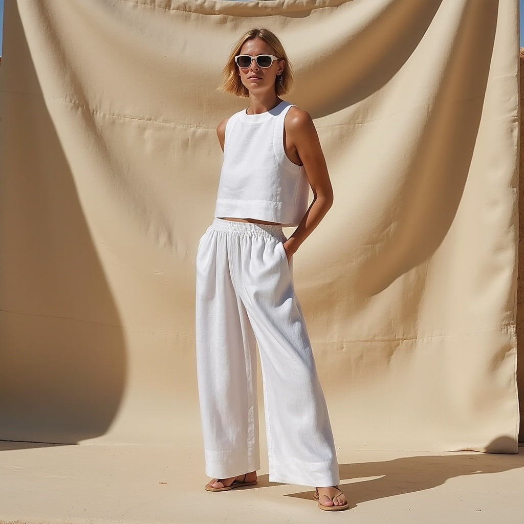 Variant image for Linnen Tweedelige Set Dames – Lichtgewicht en Ademend voor Zomerstijl | 2 Delige Set voor Casual Uitstapjes-7