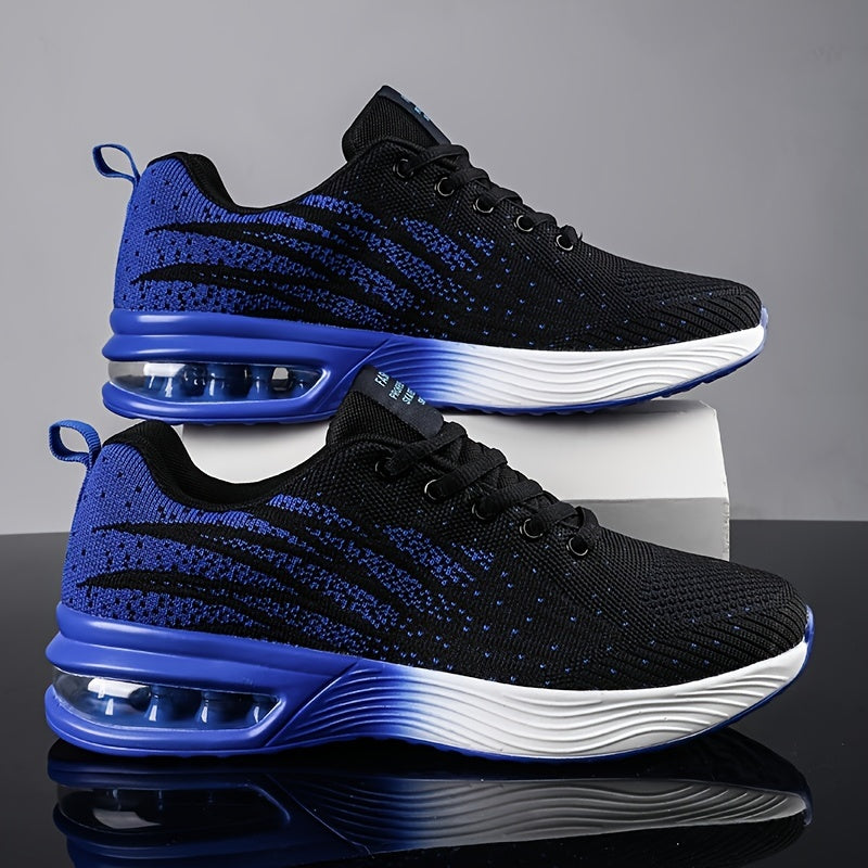 Trendy Casual Sneakers voor Mannen | Ademend Mesh, Comfortabele Aircushion, Zwart, Perfect voor Dagelijks Gebruik-2