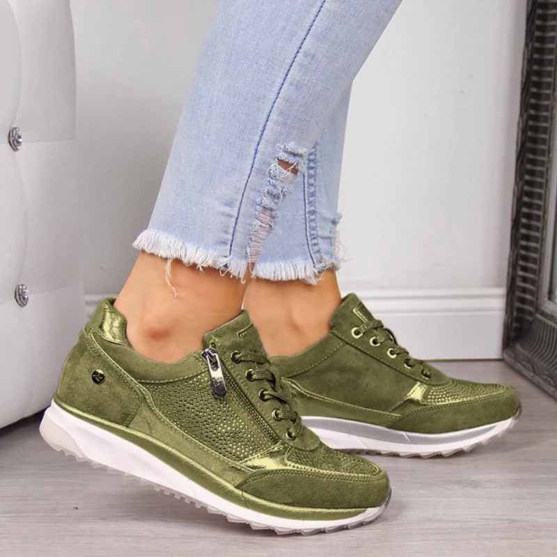 Variant image for Trendy Dames Sneakers met Chunky Zool en Suede | Casual Lace-Up en Rits voor Comfortabele Pasvorm-19