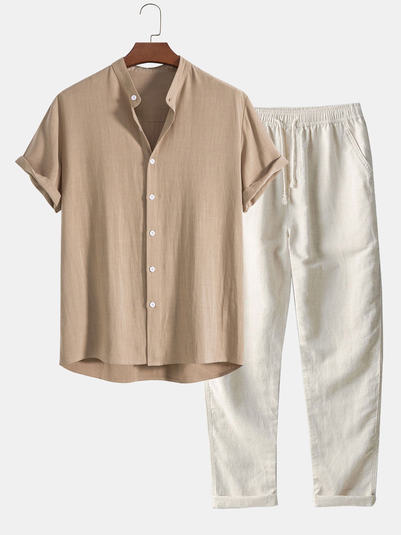 Variant image for Linnen Overhemd Heren met Ontspannen Pasvorm en Korte Mouwen | Ademend Casual Shirt voor Zomergebruik-19