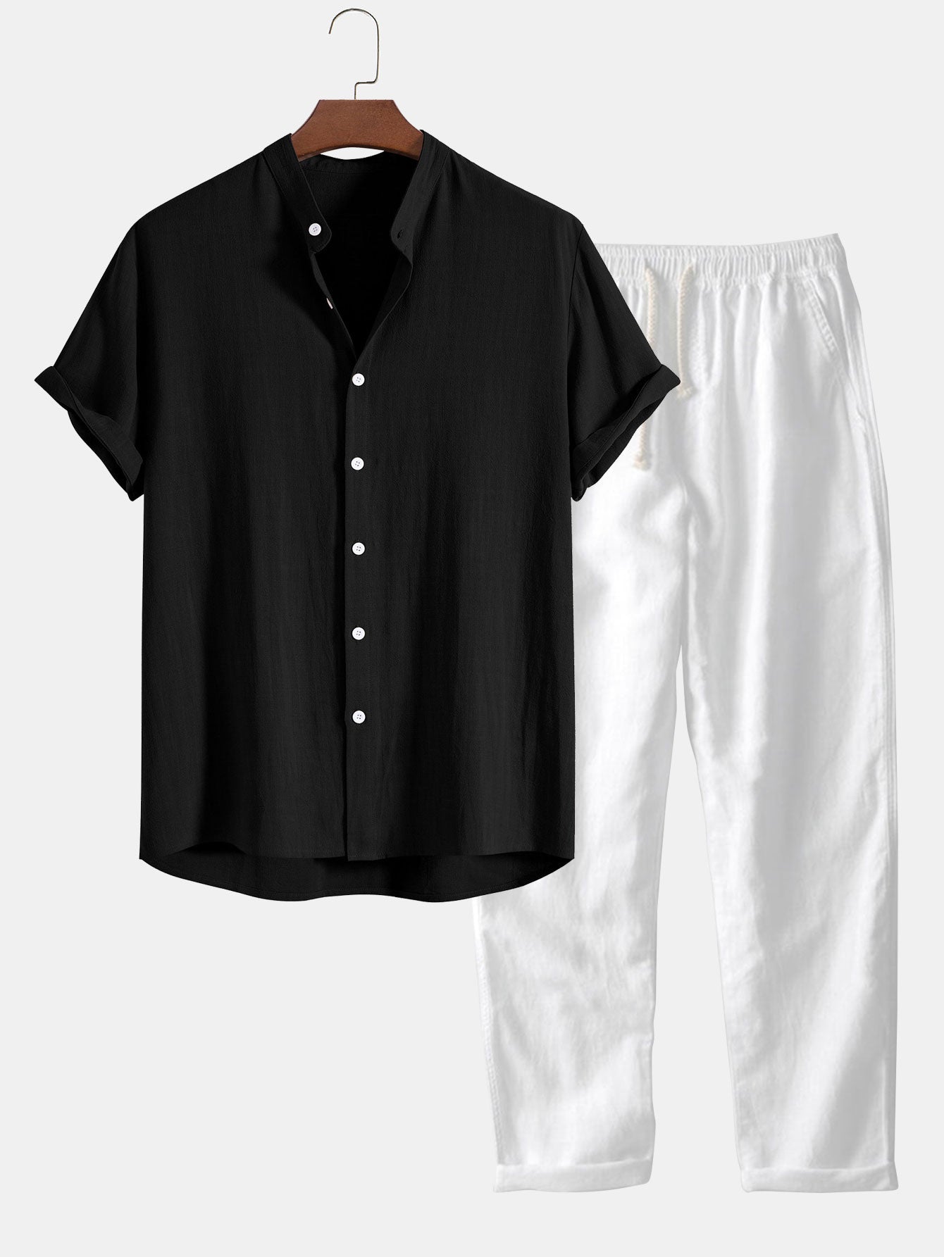 Variant image for Linnen Overhemd Heren met Ontspannen Pasvorm en Korte Mouwen | Ademend Casual Shirt voor Zomergebruik-13