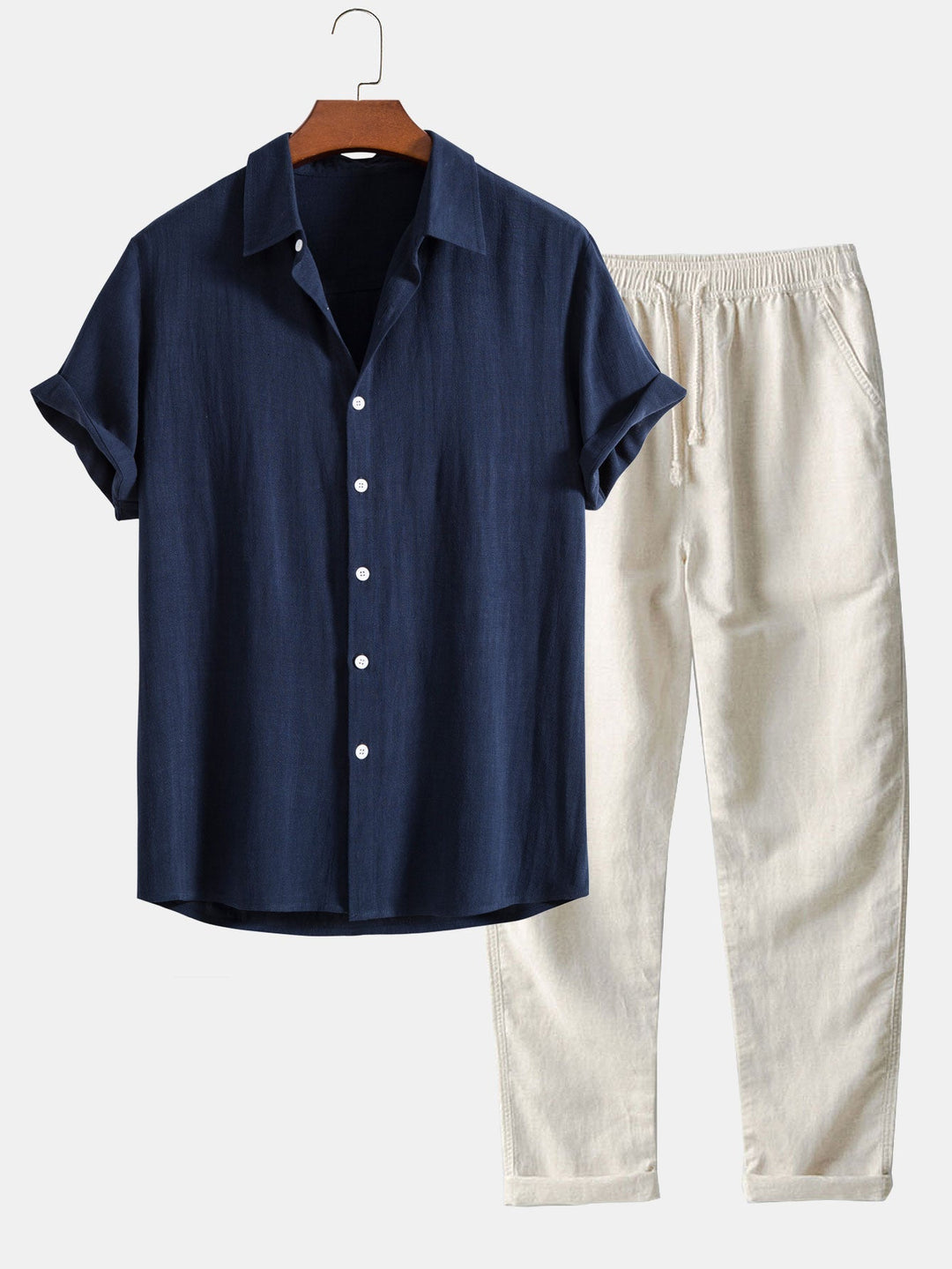 Variant image for Linnen Overhemd Heren met Ontspannen Pasvorm en Korte Mouwen | Ademend Casual Shirt voor Zomergebruik-1