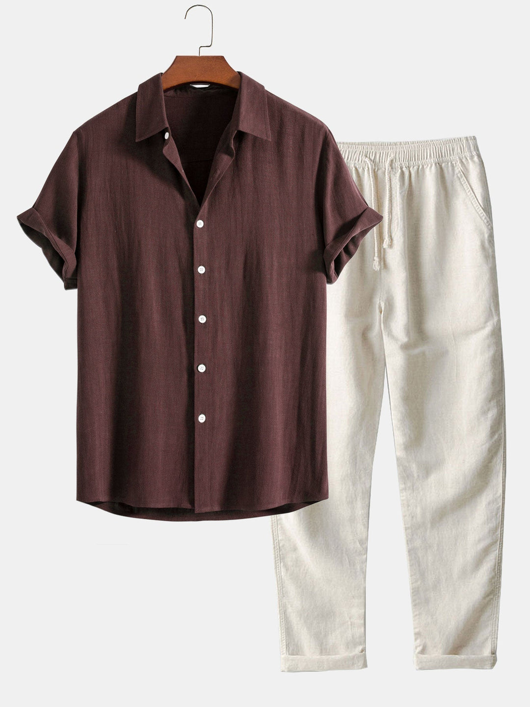 Variant image for Linnen Overhemd Heren met Ontspannen Pasvorm en Korte Mouwen | Ademend Casual Shirt voor Zomergebruik-7