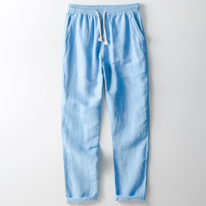 Variant image for Stijlvolle Linnenmix Herenbroek met Elastische Taille | Rechte Pasvorm, Ademend, Ideaal voor Zomer-13