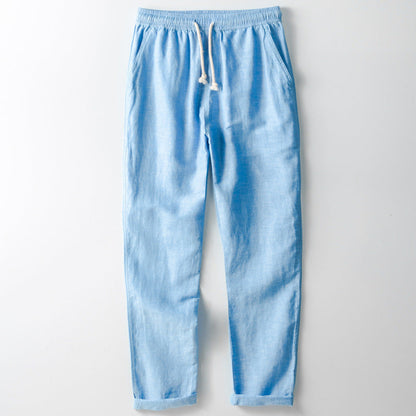 Variant image for Stijlvolle Linnenmix Herenbroek met Elastische Taille | Rechte Pasvorm, Ademend, Ideaal voor Zomer-13