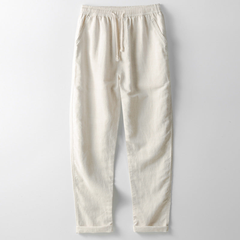 Variant image for Stijlvolle Linnenmix Herenbroek met Elastische Taille | Rechte Pasvorm, Ademend, Ideaal voor Zomer-5