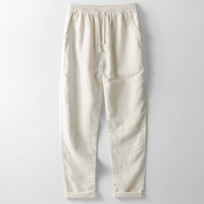 Variant image for Stijlvolle Linnenmix Herenbroek met Elastische Taille | Rechte Pasvorm, Ademend, Ideaal voor Zomer-5