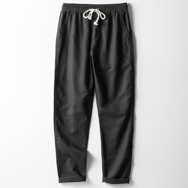 Variant image for Stijlvolle Linnenmix Herenbroek met Elastische Taille | Rechte Pasvorm, Ademend, Ideaal voor Zomer-9