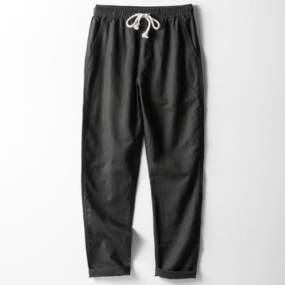 Variant image for Stijlvolle Linnenmix Herenbroek met Elastische Taille | Rechte Pasvorm, Ademend, Ideaal voor Zomer-9