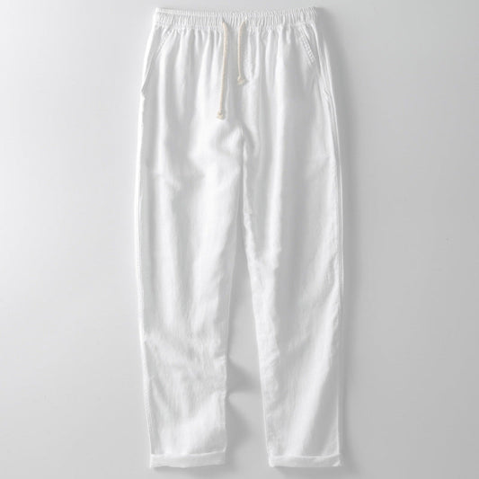Stijlvolle Linnenmix Herenbroek met Elastische Taille | Rechte Pasvorm, Ademend, Ideaal voor Zomer-1
