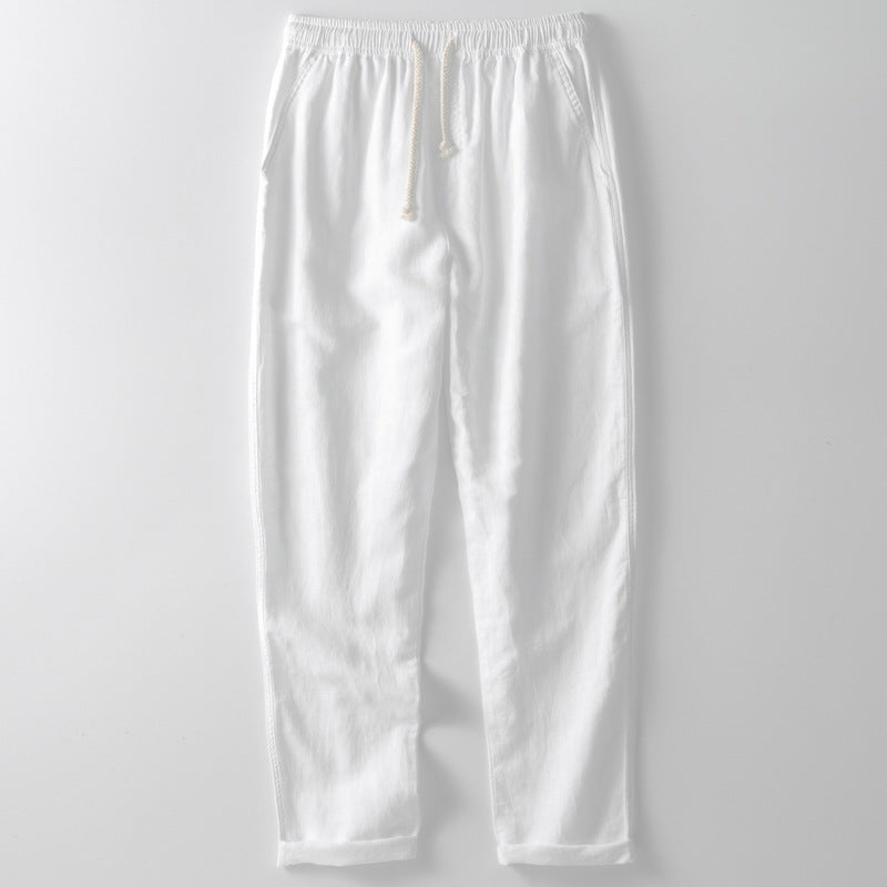 Variant image for Stijlvolle Linnenmix Herenbroek met Elastische Taille | Rechte Pasvorm, Ademend, Ideaal voor Zomer-1