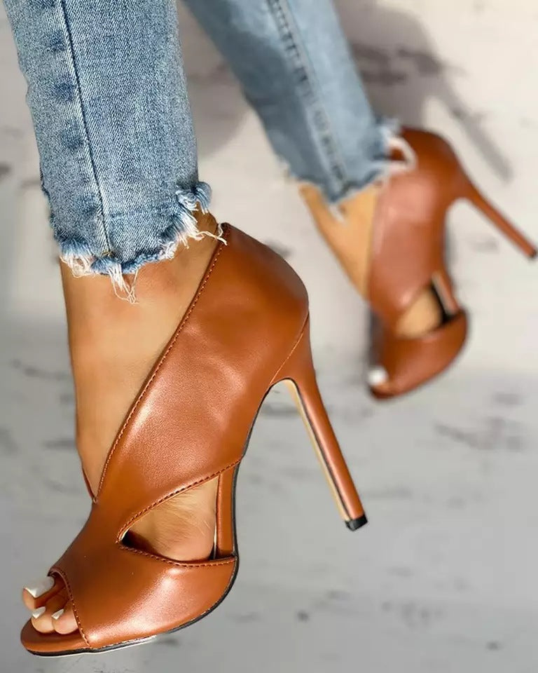Elegante Dames Sandalen met Hoge Hakken en Open Teen | Stiletto Sandalen Dames met Uitsnijdingen-3