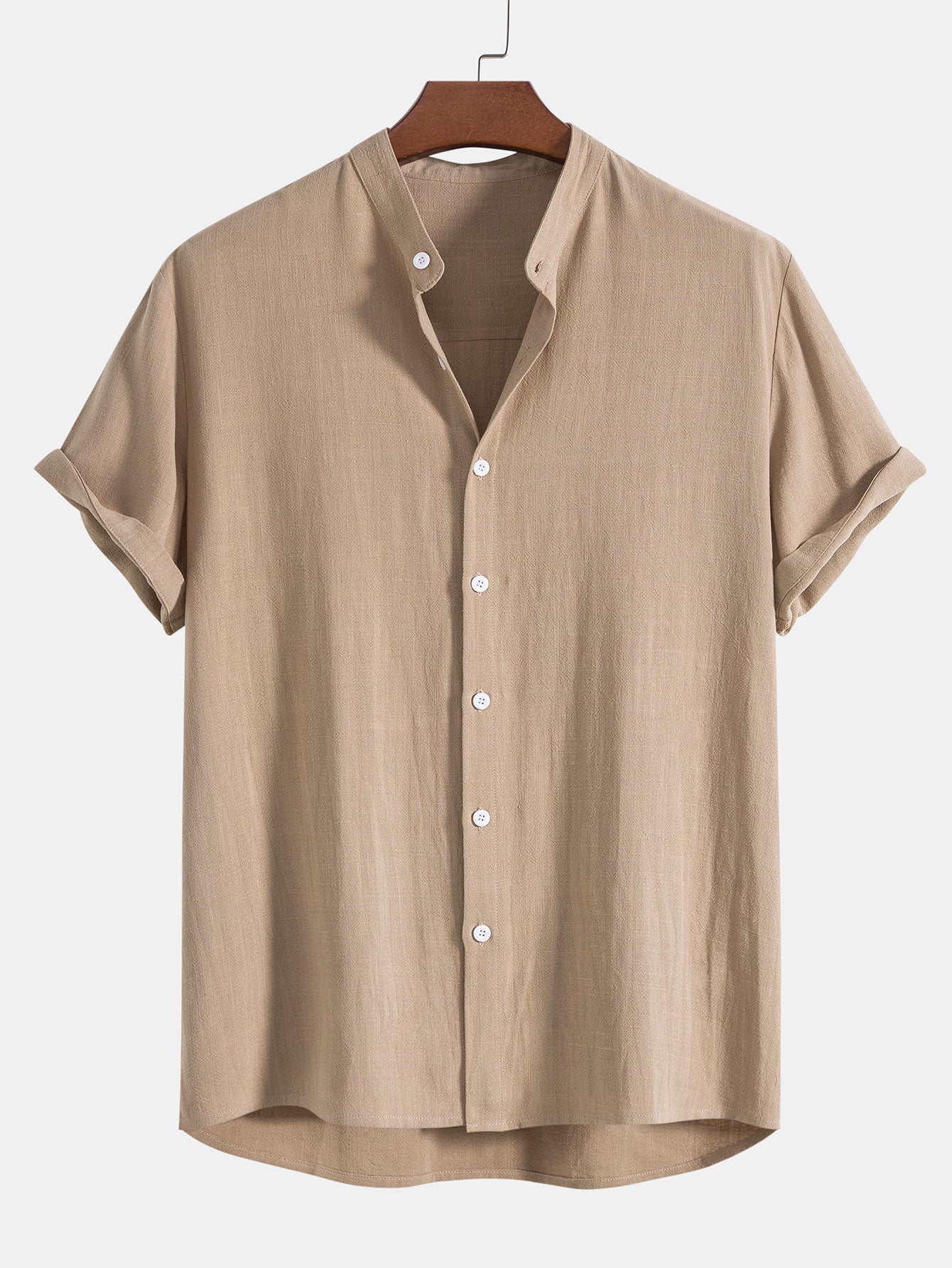Linnen Overhemd Heren met Ontspannen Pasvorm en Korte Mouwen | Ademend Casual Shirt voor Zomergebruik-4