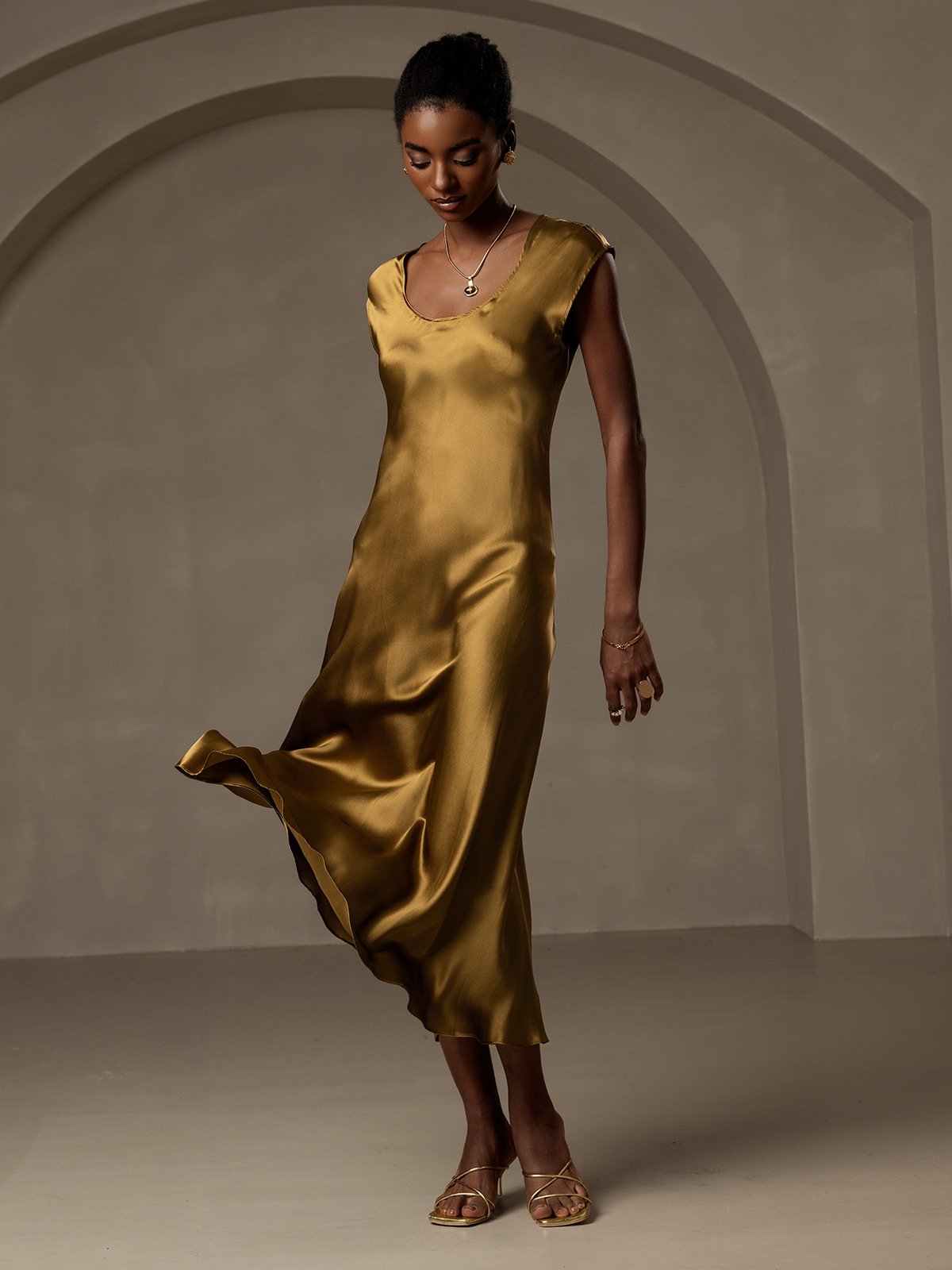 Elegante Mouwloze Jurk van 19 Momme Zijde | Casual Jurk Mouwloos in Diverse Kleuren voor Dames-5
