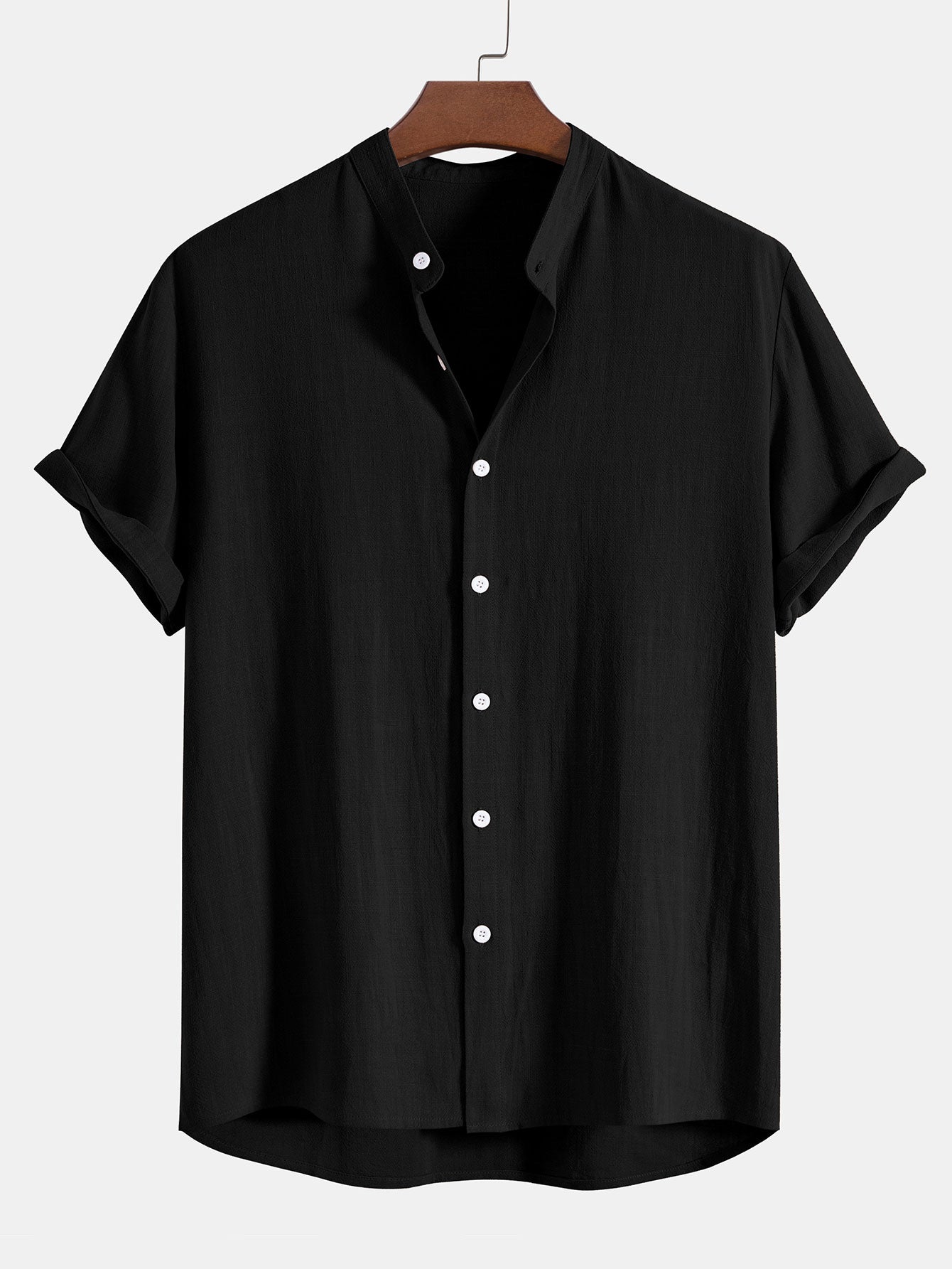 Linnen Overhemd Heren met Ontspannen Pasvorm en Korte Mouwen | Ademend Casual Shirt voor Zomergebruik-5