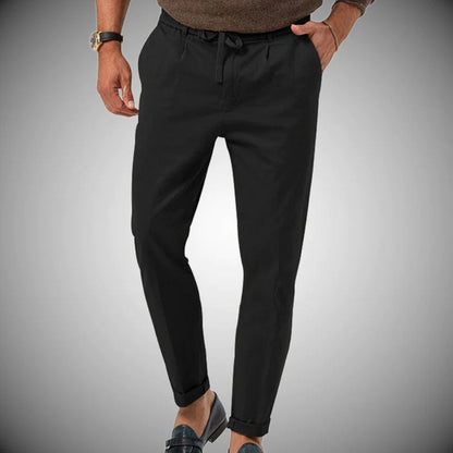 Variant image for Slanke Herenlinnen Broek | Nette Heren Broek Slim Fit, Lichtgewicht en Ademend voor Elk Seizoen-11