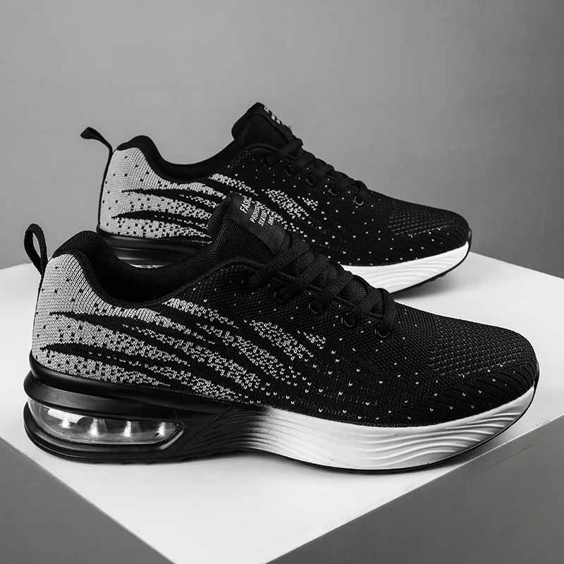 Trendy Casual Sneakers voor Mannen | Ademend Mesh, Comfortabele Aircushion, Zwart, Perfect voor Dagelijks Gebruik-5