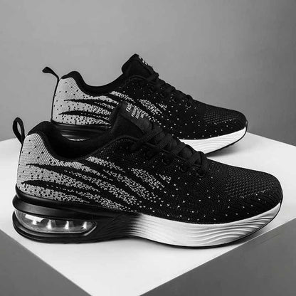 Trendy Casual Sneakers voor Mannen | Ademend Mesh, Comfortabele Aircushion, Zwart, Perfect voor Dagelijks Gebruik-5