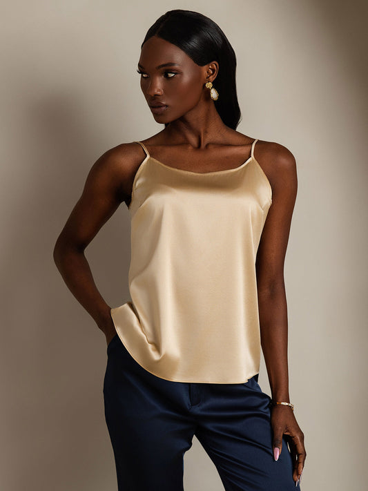 Luxe 19 Momme Zijden Tanktop Dames met Spaghettibandjes – Rekbare en Elegante Tops Dames in Meerdere Kleuren-1