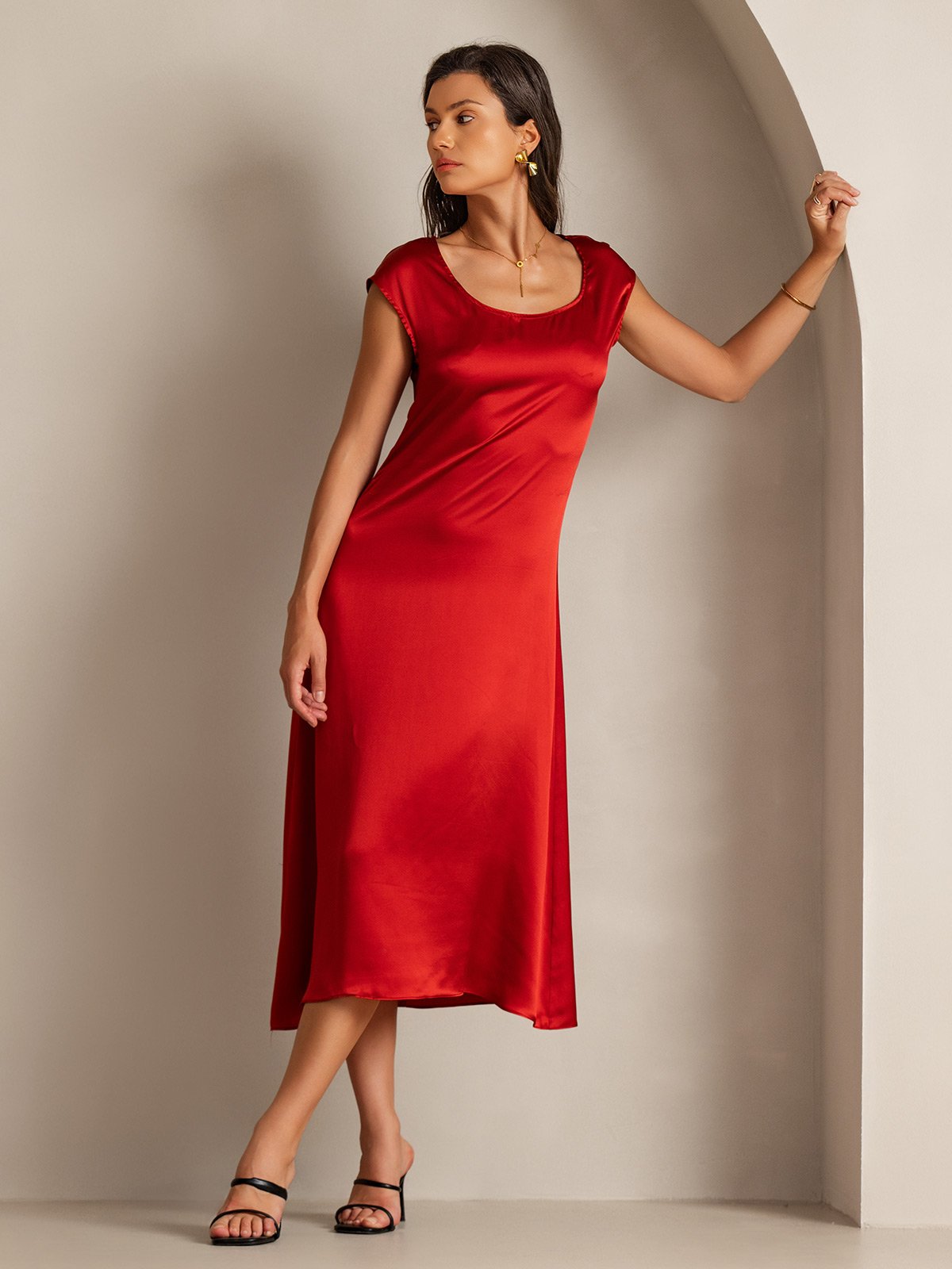 Variant image for Elegante Mouwloze Jurk van 19 Momme Zijde | Casual Jurk Mouwloos in Diverse Kleuren voor Dames-17