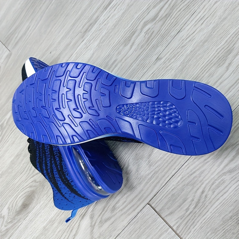 Trendy Casual Sneakers voor Mannen | Ademend Mesh, Comfortabele Aircushion, Zwart, Perfect voor Dagelijks Gebruik-4