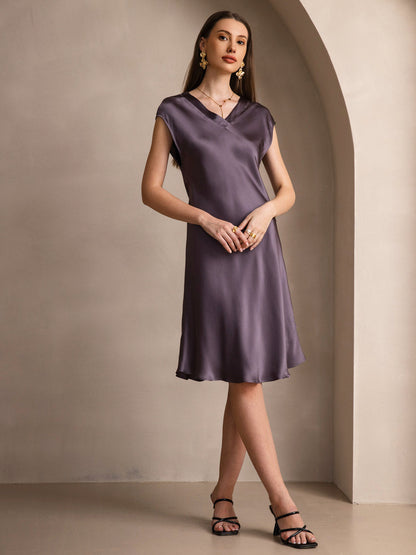 Variant image for Elegante Korte Mouwen Jurk van 100% Moerbeizijde voor Dames | Luxe Gala Jurk in Diverse Kleuren-9