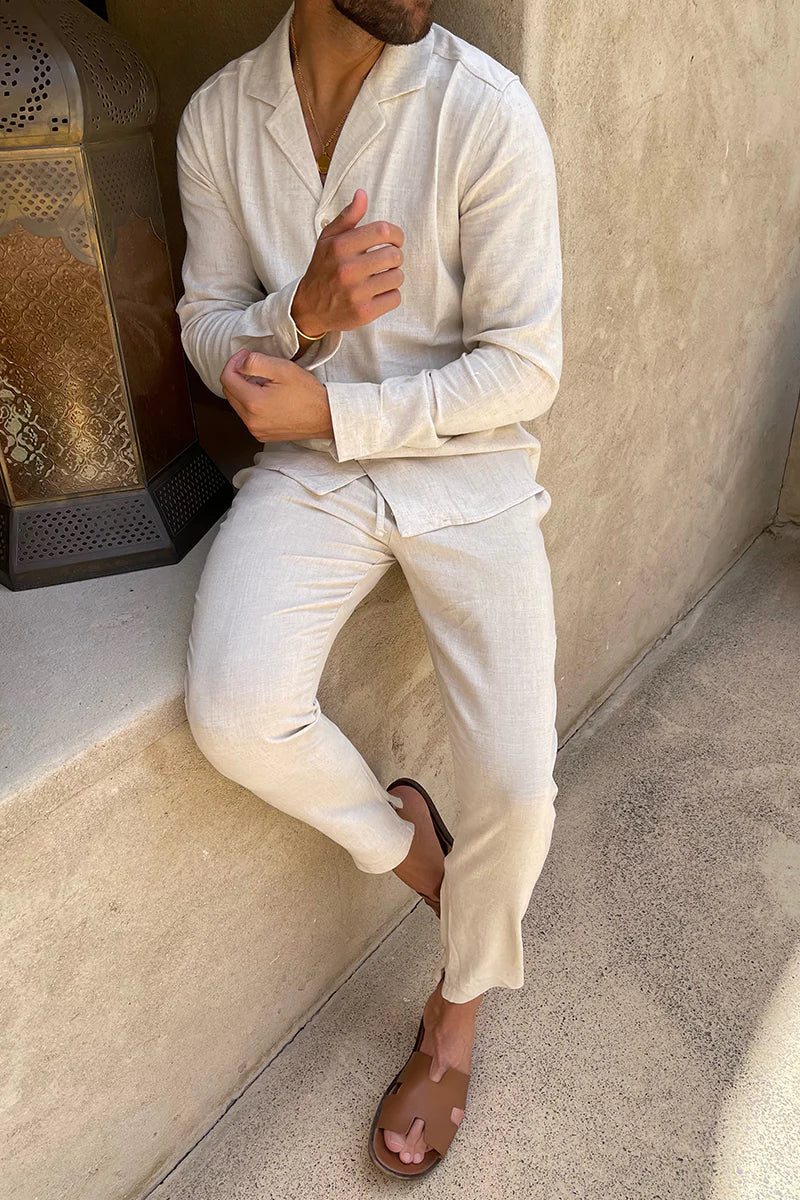 Ademende Heren Set | Ontspannen Fit Hemd en Broek 3