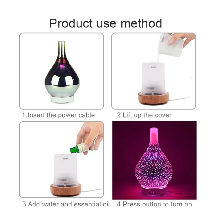 AromaBurst | 3D Glasvaas Geurdiffuser met LED Lichten 6