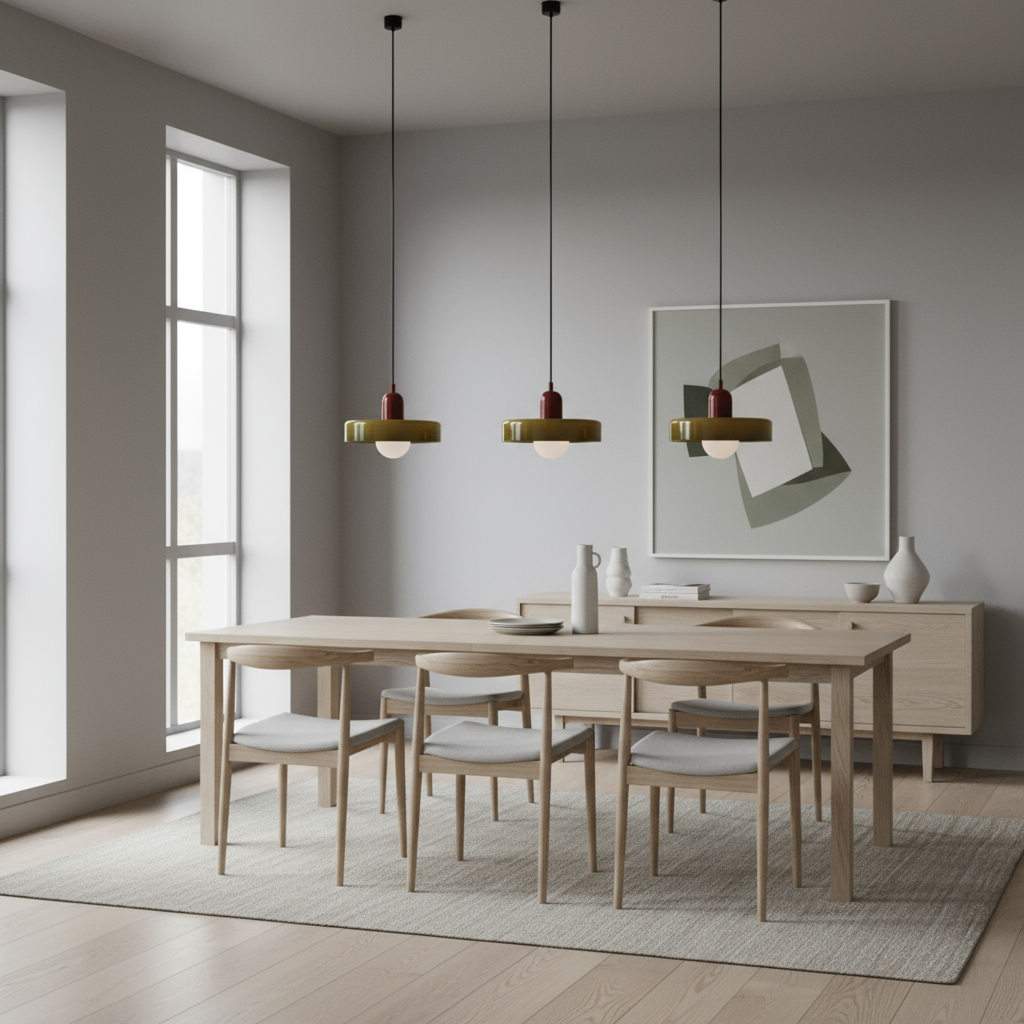 Bauhaus | Hanglamp Eettafel van Gekleurd Glas 4