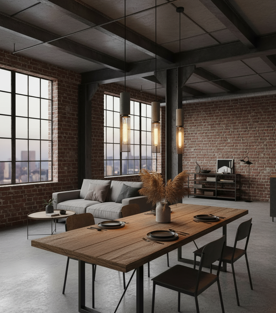 Betono | Industriële Hanglamp Zwart voor Eettafel 3