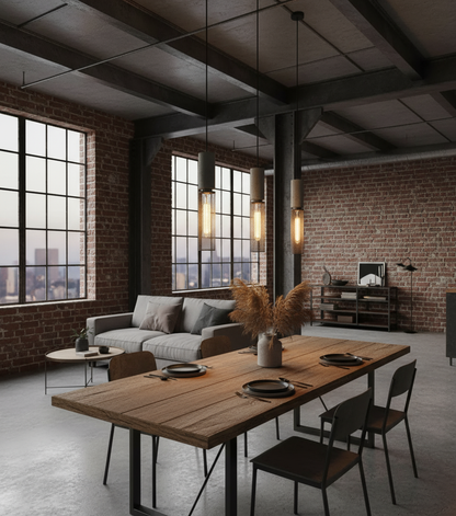 Betono | Industriële Hanglamp Zwart voor Eettafel 3