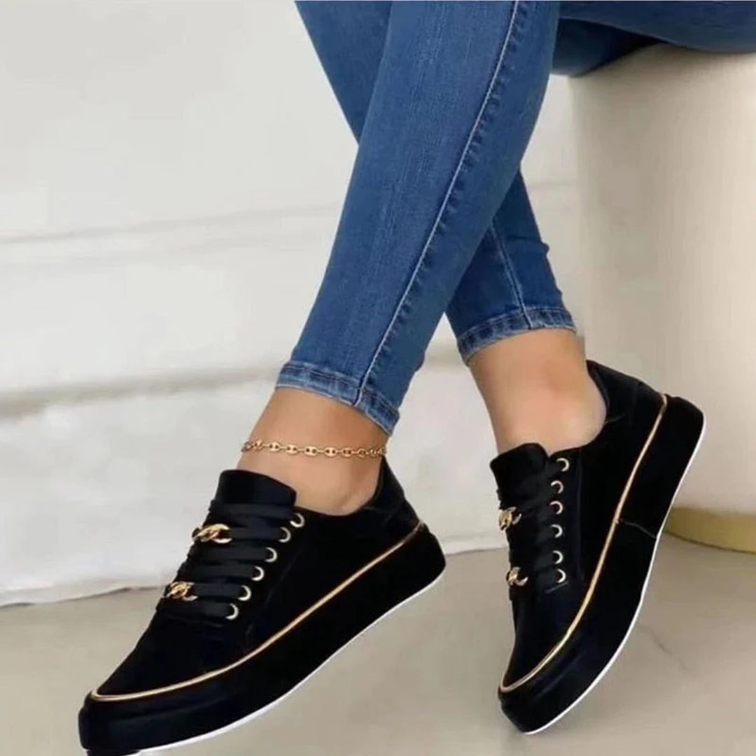 Variant image for Elegante Lage Orthopedische Dames Sneakers met Metalen Trim en Kettingkant | Comfortabele Casual Schoenen-17