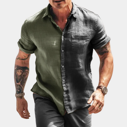 Variant image for Casual Katoen-Linnen Overhemd Heren | Ademend, Korte Mouwen, Voorzak, Perfect voor Lente en Zomer-8