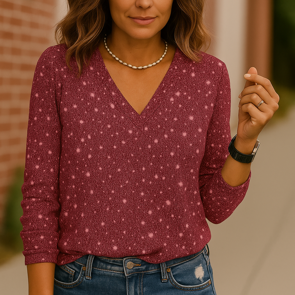 Caroline | Dames Glitter V-Hals Blouse 1