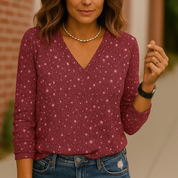 Caroline | Dames Glitter V-Hals Blouse 1